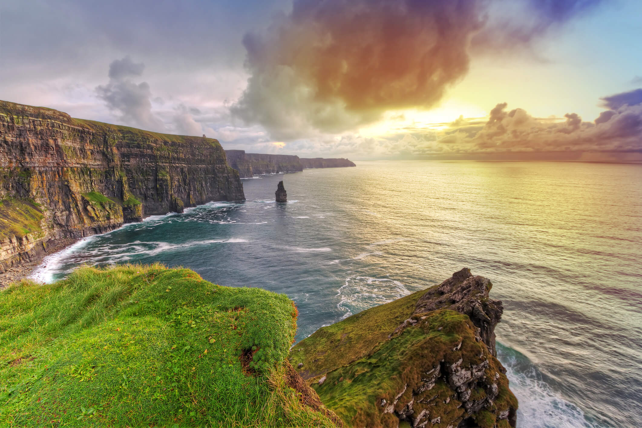 Cliffs of Moher at amazing sunset