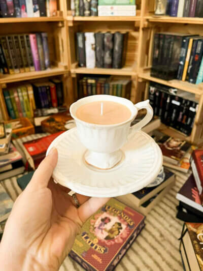 Bougie tasse et sa soucoupe – Douceur Caramel