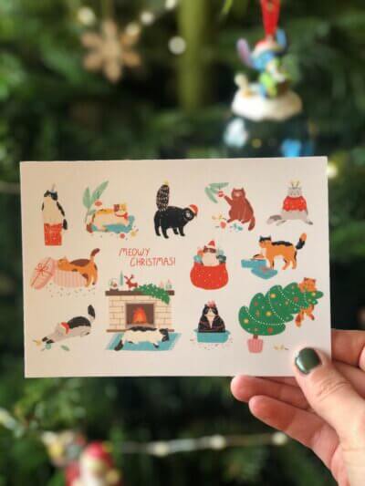 Cartes de noël chats